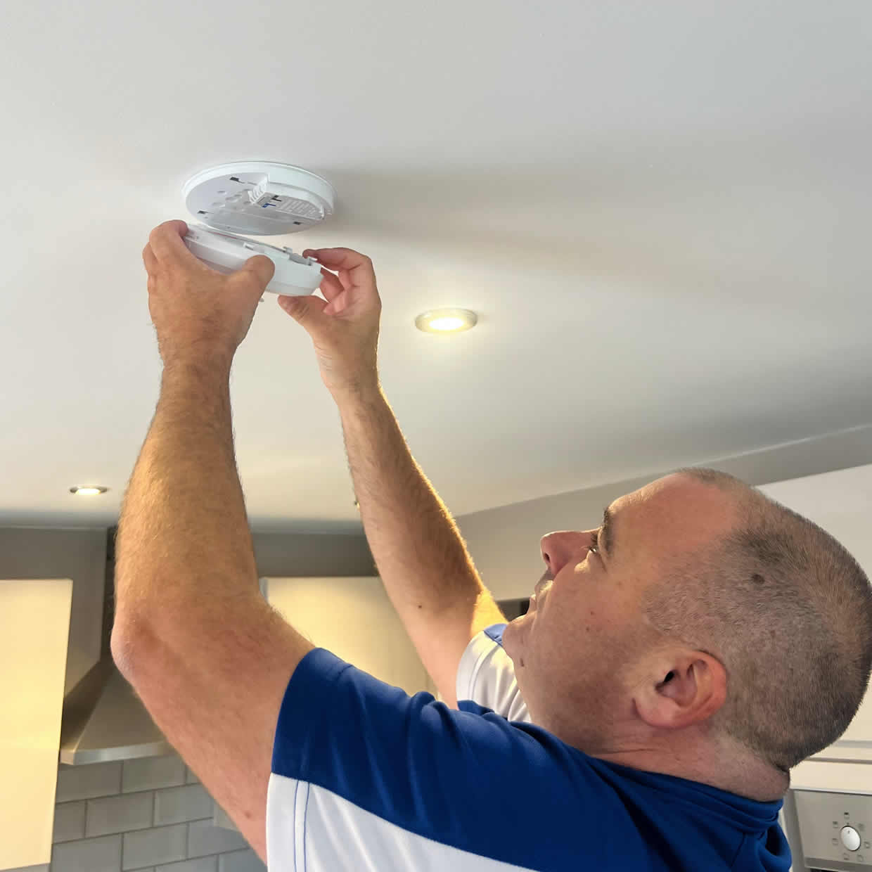 Different types of smoke and heat alarms installed in Dagenham
